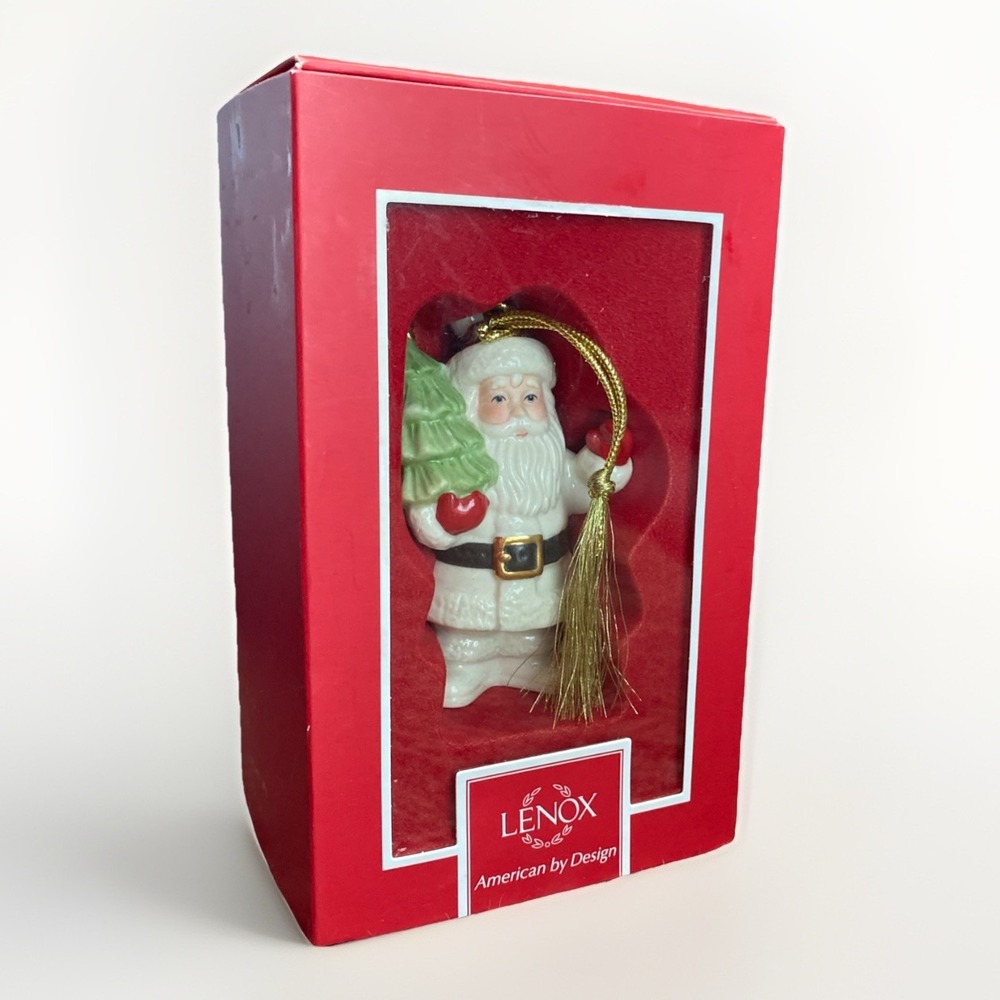 Lenox JOLLY‎ SANTA Ornament --- NEW IN BOX